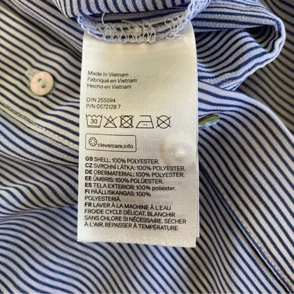 H&M Sheer Blue Striped Sleeveless Button Down Tank - Picture 5 of 5